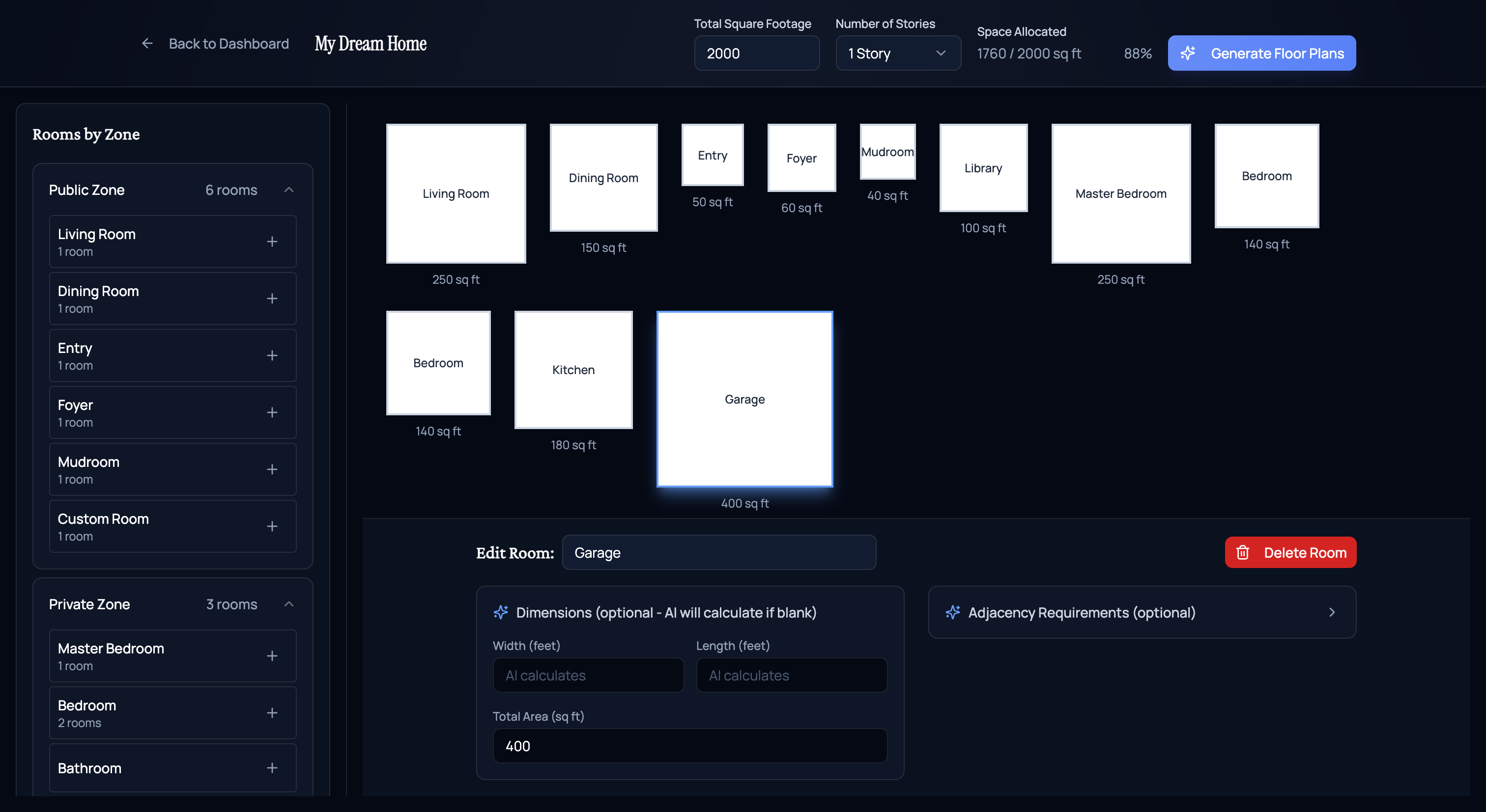 Protohaus questionnaire form interface